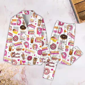 Dunkin Donuts Pajamas Set, Dunkin Donuts Shirt, Dunkin Donuts Pajamas, Dunkin Donuts Pants, Dunkin Donuts Gift, Coffee Lover Pajamas