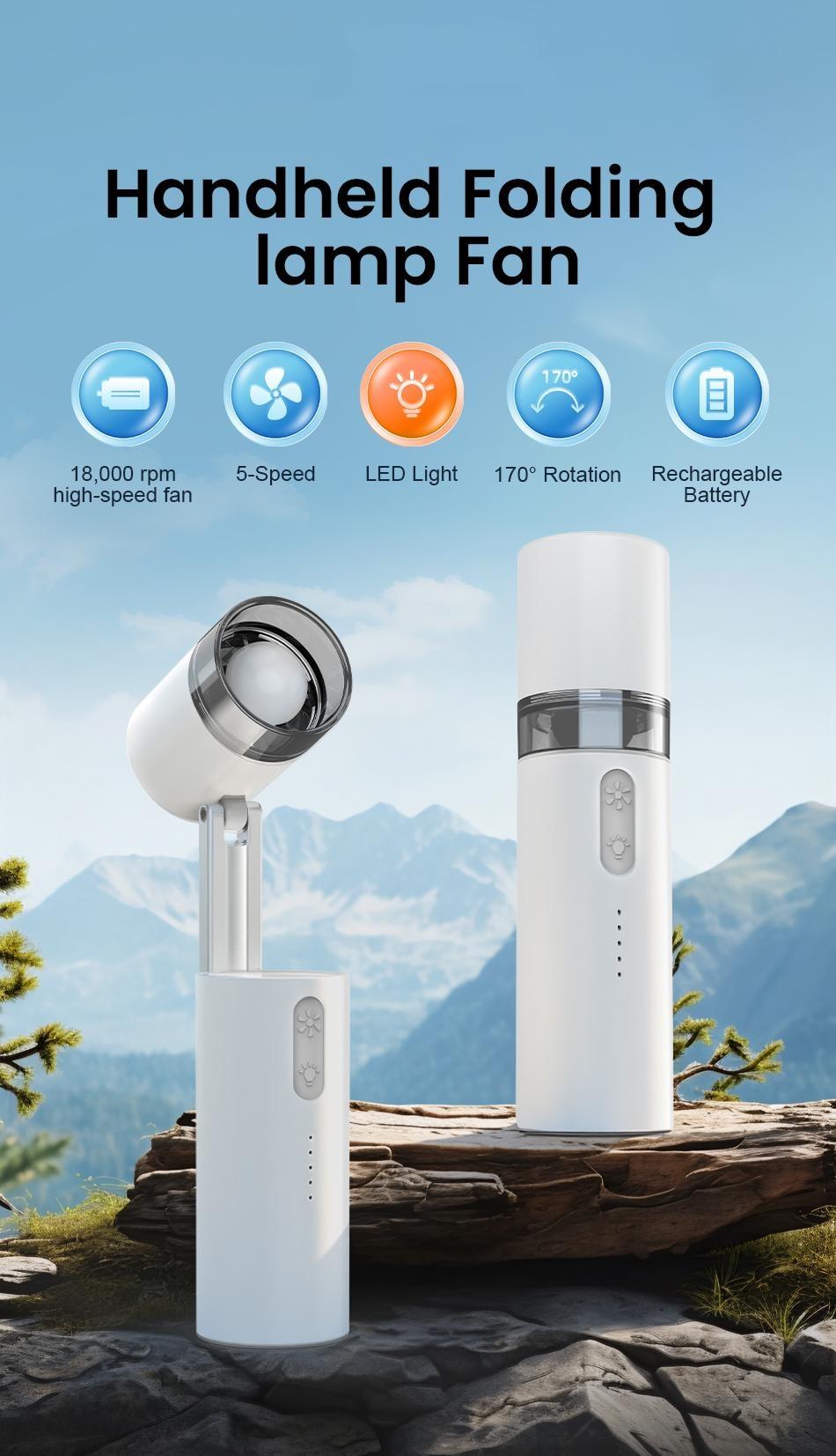 IMOLI FW-6 Portable Handheld Fan,Foldable Ultra-High-Speed "Turbo" Fan,LED Light, 5 Speed Settings,Quiet,Ideal for Outdoor,Travel,Camping,Sports, Office IMOLI FW-6 Portable Handheld Fan,Foldable Ultra-High-Speed "Turbo" Fan,LED Light, 5 Speed Settings,Quiet,Ideal for Outdoor,Travel,Camping,Sports, Office