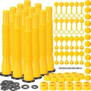 12 Kit Gas Can Spout Replacement Set Gas Can Nozzle Kit Includes Gas Tank Nozzle Gas Can Caps Spout Cap Gasket Vent Cap Drill Bit Fit  1/2/5/10 Gal Oil Cans