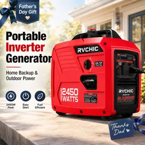 Fathers Day Gift Ideas Portable Inverter Generator, Quiet Gas Powered Generator for Home Backup, Camping & RV Use, 1800W Running / 2450W Peak, Easy Start Fuel Efficient Outdoor Emergency Power