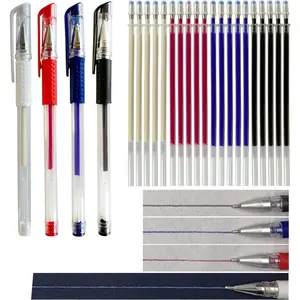4 Heat-Erasable Fabric Pens with 20 Refills - For Quilting, Sewing, Embroidery & DIY Crafts (Red, Blue, Black, White)