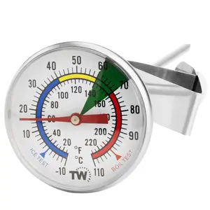 Milk Thermometer for Steaming Milk Ideal Coffee Temperature Thermometer with 175 mm Stainless Steel Probe and Clip for Barista Coffee Espresso