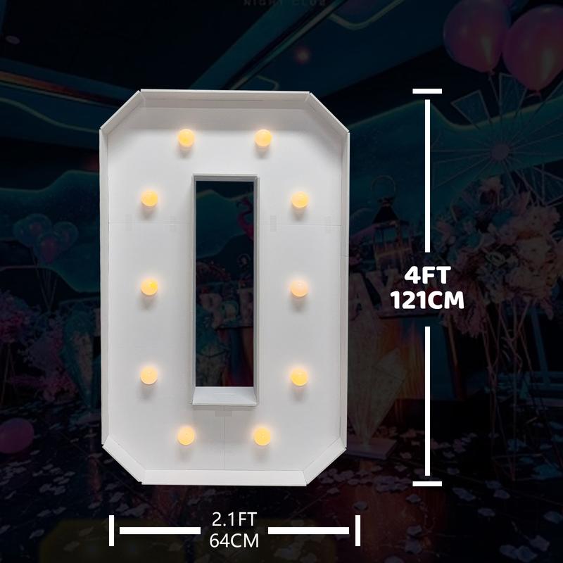 Marquee Numbers 4 Feet Tall Large Birthday Decorations 4FT Light Up Numbers Party Decor Big Backdrop Foam Cardboard Number 0-9  Cardboard Pre-Cut Foam Board Sign Diy Decorations Anniversary Decoration Party Supplies