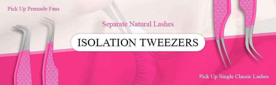 SV Fiber Tip Lash Tweezers For Eyelash Extensions With Diamond Grip, Professional Lash Tweezers Set of 5 - Precise Tips Japanese Steel for Classic, Volume & Mega Volume Lashes with Travel Case Box