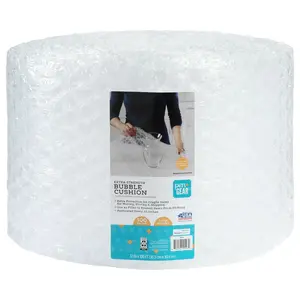 1 Roll,12 in. x 100 ft. Large Bubble Cushion, Clear, Plastic