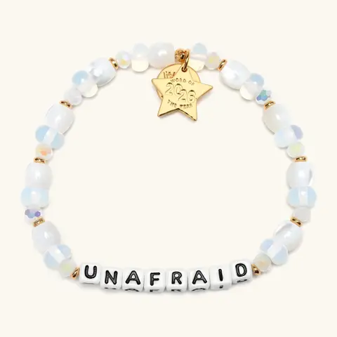 Little Words Project "Unafraid" Adjustable Bracelet - 2026 Word of the Year Limited Ed., Knot Closure, Trackable ID, Choose Your Size, Unisex Fit, Bold Reminder, 2026 Tag, Costume Jewelry Arm Candy, Meaningful Gifts, Choking Hazard Small Parts