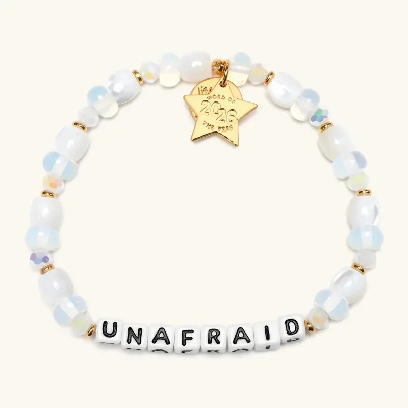 Little Words Project "Unafraid" Adjustable Bracelet - 2026 Word of the Year Limited Ed., Knot Closure, Trackable ID, Choose Your Size, Unisex Fit, Bold Reminder, 2026 Tag, Costume Jewelry Arm Candy, Meaningful Gifts, Choking Hazard Small Parts
