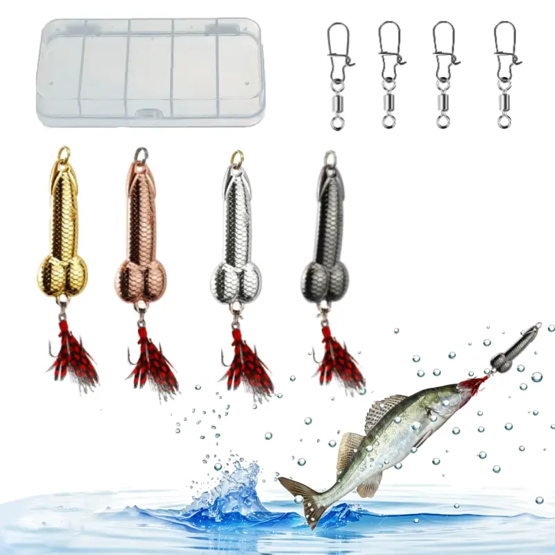 【4 Pcs Metal Performance Fish Attractant Mini Minnow Spoons】 Long-Throw Deep Diver Spinner Baits for Culter, Bass Fishing, Practical Fishing Gift, Performance Fishing Spoons