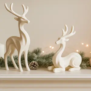 High Precision 3D Printed Nordic Luxury Reindeer Desktop Ornament, Eco-Friendly No Formaldehyde, Durable Base, Easy Clean Decor, Ornaments Statues