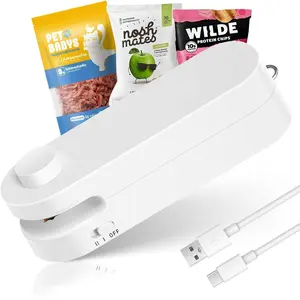 Portable 2 in 1 Mini Vacuum Sealer, Rechargeable Handheld Food Storage Sealer, Household Kitchen Appliances for Snack & Candy