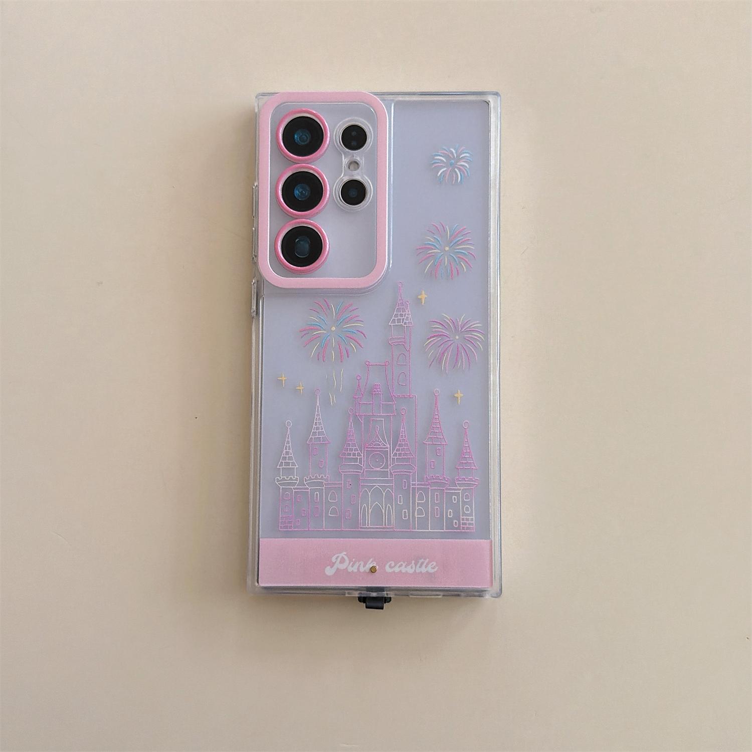 Vibrant LED Fantasy Castle Fireworks Built-in Light Up Phone Case for Samsung Galaxy S26/S25/S24 Plus,Ultra, Stylish Protective Cover, Unique Design for Daily Use, Protective Casing