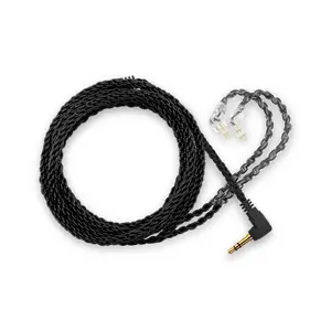 IEM 8 Wire Upgrade Cable | Black | 2-Pin Connector | by Clear Tune Monitors (Black, 50" Inch) Accessories Plug