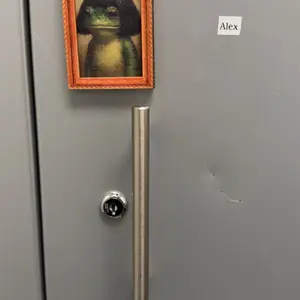 1 Count Funny Frog Magnet, Mini Fridge Magnet with Green Frog & Haircut Design, Modern Kitchen Decor, Durable Wood Construction for Refrigerator, Fridge, Refrigerator Decorating Magnet