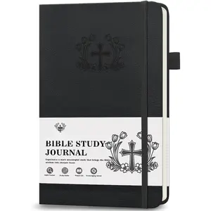 Study Journal, Church  Prayer Journal, Study Scripture Notebook for Note Taking Reflection, Based Religious Gifts and  Study Supplies (Black)