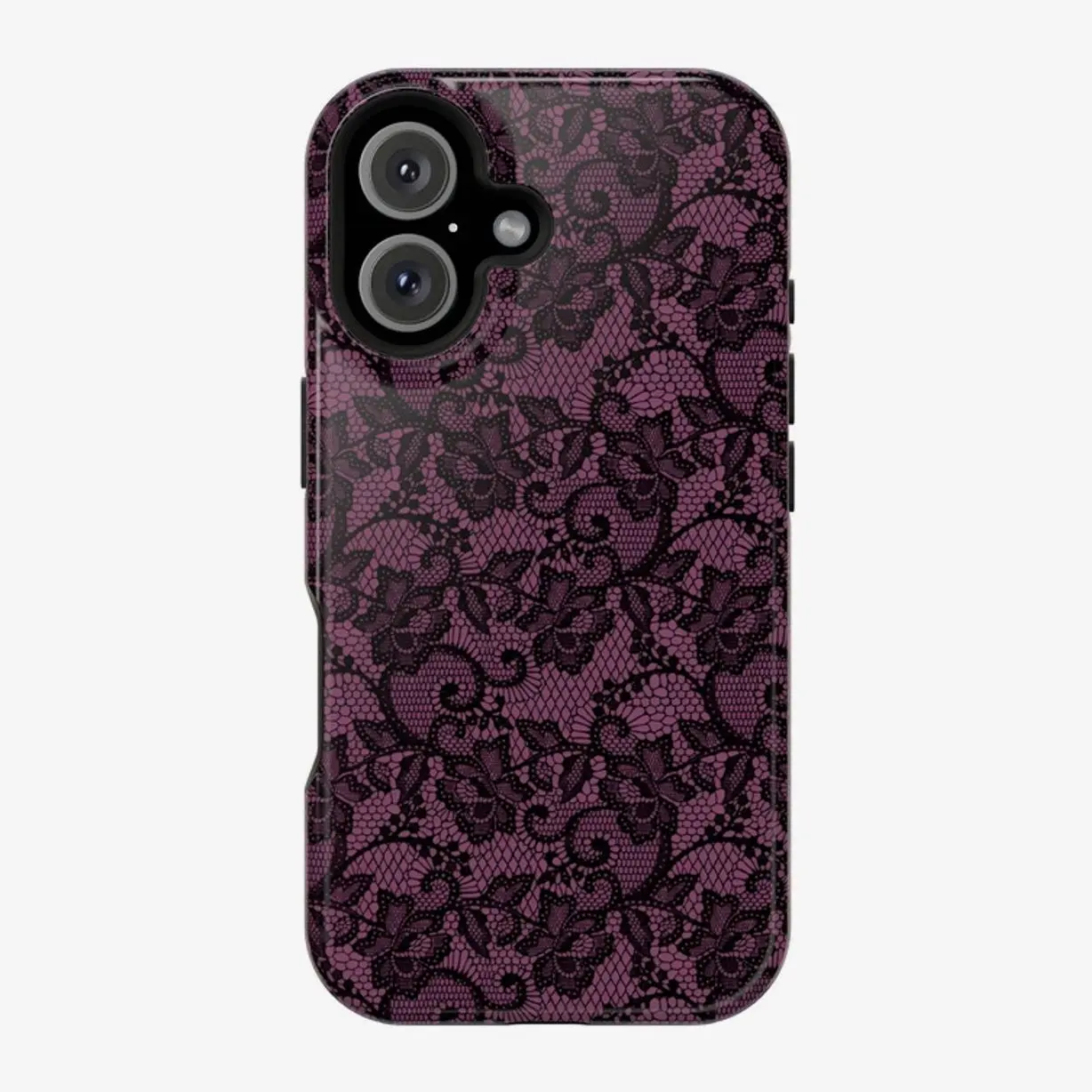 Purple Floral Lace Phone Case, Gothic Romantic Protective Cover, Dark Academia Coquette Soft TPU Shockproof Case, Full Camera Protection, Gift for Her, for iPhone 17 16 15 14 13 12 11 Pro Max & Samsung S26 S25 S24 S23 S22 Ultra