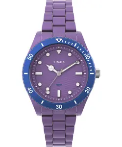 Timex Legacy tide 37mm Recycled Plastic Purple Unisex Watch TW2Y04800