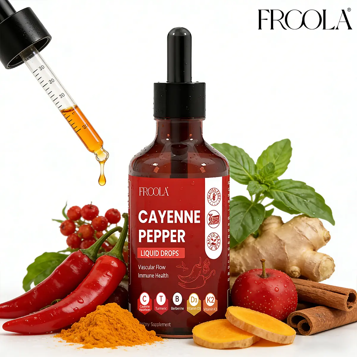 FRCOLA 9-in-1 Cayenne Pepper Drops Supplement Liquid