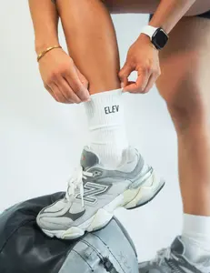 Womens Elev Crew Sock White
