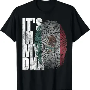 workout tops - Cotton Short Sleeve [100% Cotton][S-5XL Adult T-shirt]It's In My DNA Mexican Shirt Proud Hispanic Gift Mexico Flag T-Shirt Women's Men's Short Sleeve - golf ball