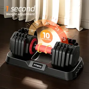 25LB*2.25 lbs Pair of Dumbbells 25-pound training dumbbell, 10-level adjustable weight, sturdy and not shaking, home fitness equipment, space-saving sports equipment,able dumbbell lifting straps convertible weights dumbbells