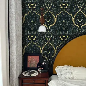 Vintage Animal & Plant Pattern Wallpaper, Waterproof Self-adhesive Wallpaper, Decorative Wallpaper, Peel and Stick Wall Sticker for Home Decor, Kitchen, Bedroom, Living Room, TV Background
