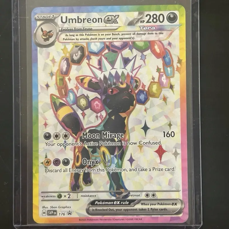Umbreon ex #176 Black Star Promo Card, from the Prismatic Evolutions Premium Figure Collection