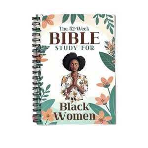 A5 Women's 52-Week Bible Study Notebook, 104 Pages Spiral Bound, Non-Disposable, Ideal for Daily Reflections and Learning