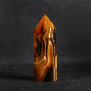 Black & Red Banded Agate Crystal Sphere – Natural Polished Gemstone for Grounding, Energy Protection & Feng Shui Display