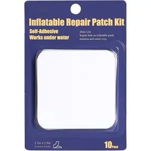 Inflatable Patch Repair Kit -  TPU Pool Repair Tape, Heavy Duty Repair Patch for Air Mattress, Bounce House, Inflatable Toys, Tent, Swimming Ring - 10 Packs of 2.5in x 2.5in, SquareQuesear