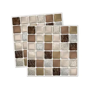3D Crystal Drop Adhesive Mosaic Tile Wall Sticker, High-Definition Printed Waterproof Self-Adhesive Sticker, Thick Backing Paper&Durable Strong Adhesive, Ideal Choice For Kitchen And Bathroom(12/24 Pieces)
