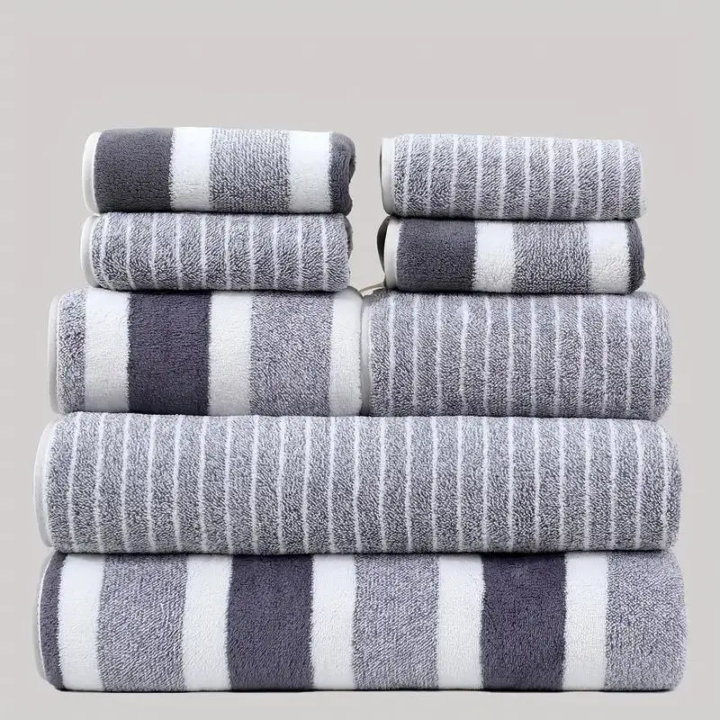 Coral Fleece Bathroom Towel Set, 8 Counts/set Including 2 Bath Towel, 2 Hand Towel, 4 Square Towel, Soft Comfortable Absorbent Towel Set for Home, Hotel, Super absorbent towel