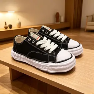 Japanese-style Dissolved Sole "Open Smile" Canvas Shoes | Vintage Thick-Sole Couple Casual Sneakers