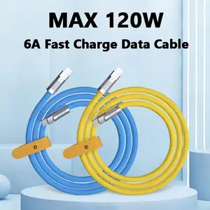 120W USB-C to USB-C Charging Cable, PD Fast Charging Cable, Durable Silicone Wire for Macbook Pro and Laptops, Type-C Charger Line, USB C Powered