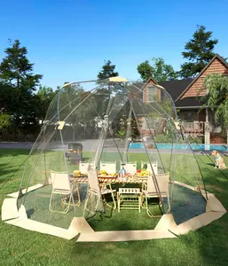 Large Pop Up Bubble Tent for Camping and Events - 12x12 FT Clear Igloo Dome Shelter - 540° Transparent, Rainproof & Windproof Screen House