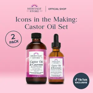 Heritage Store Icons In The Making Castor Oil Set - Castor Oil & Rosemary + Castor Oil & Cayenne