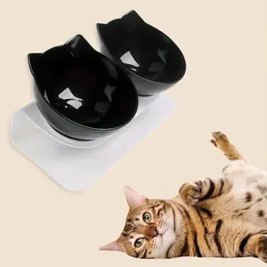 Xiazer Raised Cat Food Bowls, 15° Tilt kitten Food and Water Bowls with Non-Slip Base, Removable Plastic Feeding Bowls, Pet Feeding Supplies for Small Medium and Large Domestic Shorthair, American Shorthair, Maine Coon, Ragdoll, Siamese dog lover