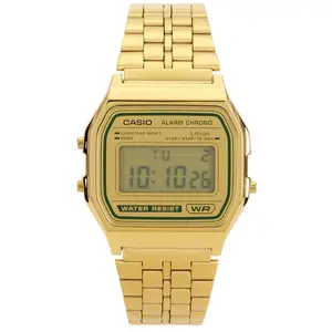 Casio A158 Series Watch in Metal Gold & Green Casio A158 Series Watch in Metal Gold & Green