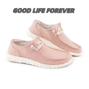 Womens Breathable Boat Shoes  Slip On Loafers Casual Deck Shoes,Lightweight Canvas Lace Up Loafers for daily wear Walking Shoes Footwear Girl