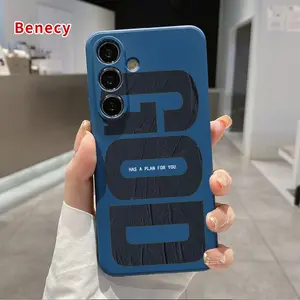 Straight Edge Phone Case Compatible with SAMSUNG Galaxy S23 Ultra S24 Plus S25 S22+  Divine Presence Pattern Full Body Protection Shockproof Soft Liquid Silicone Cover Cellphone Protective