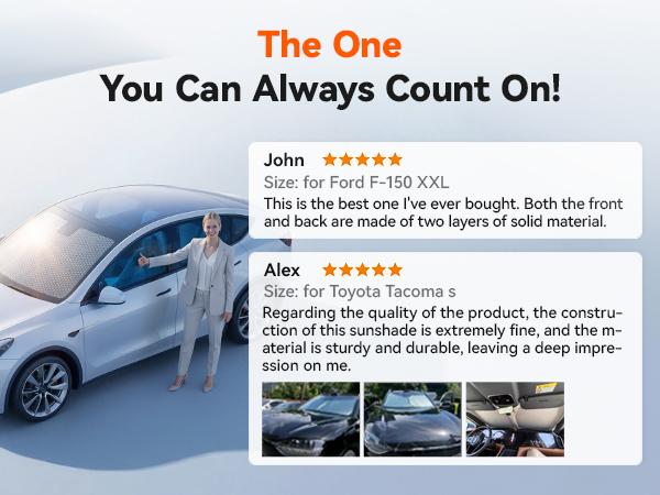 WOLFBOX Graphene Car Windshield Sun Shade with Ice Silk Technology Advanced Heat Dissipation Fabric, Blocks 99% UV & Infrared Rays, Foldable Front Window Sunshade