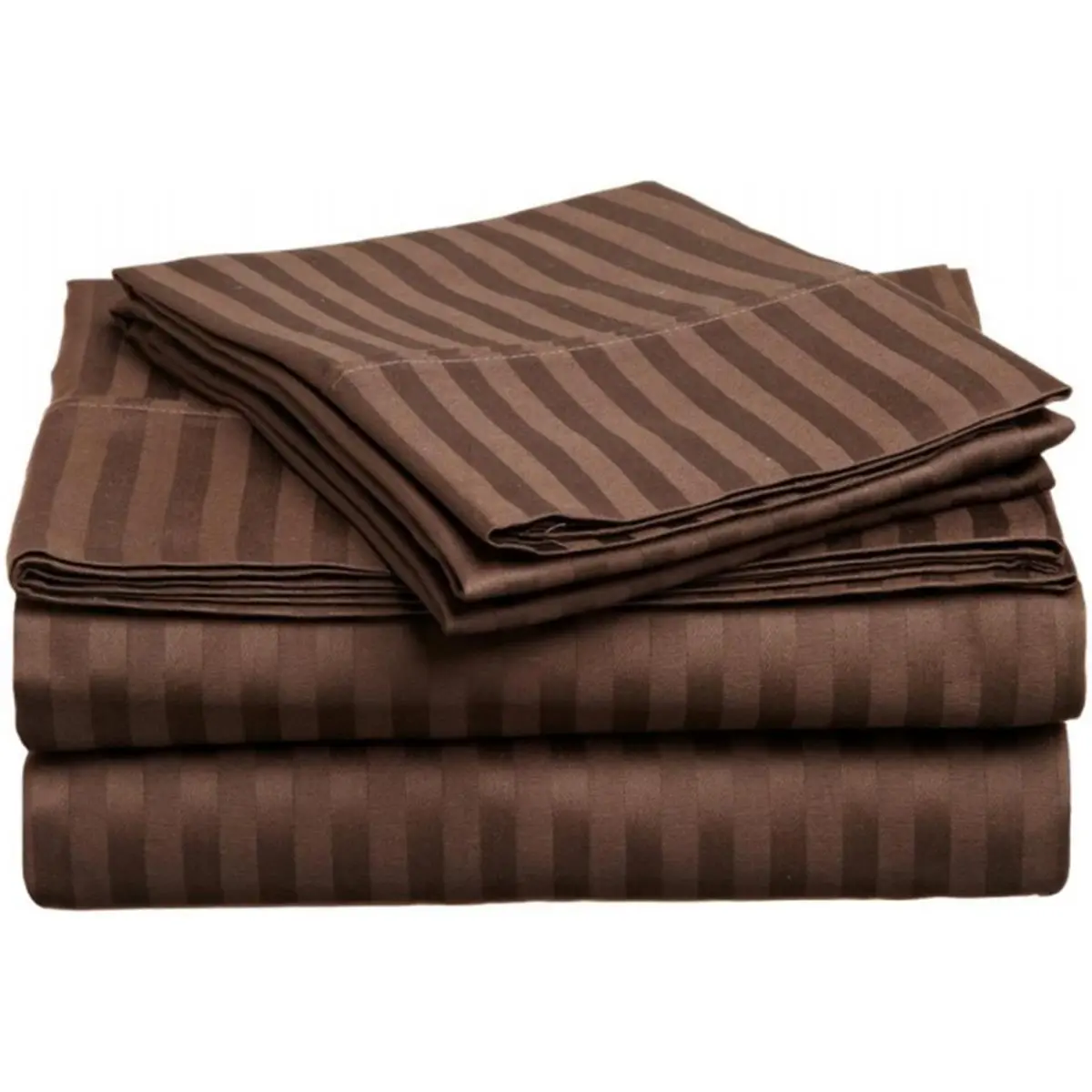 212 MAIN 3-Piece Twin XL Sheet Set - 400 Thread Count Egyptian Cotton, Striped Design, Mocha Color, Soft Texture, Three Pieces