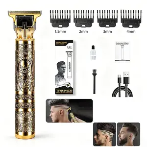 Premium Cordless Beard and Hair Trimmer for Men, Professional T-Blade Zero Gapped Rechargeable Grooming Kit, 4 Adjustable Limit Combs, Ideal Gift for Him, Unmatched Precision Luxury Care