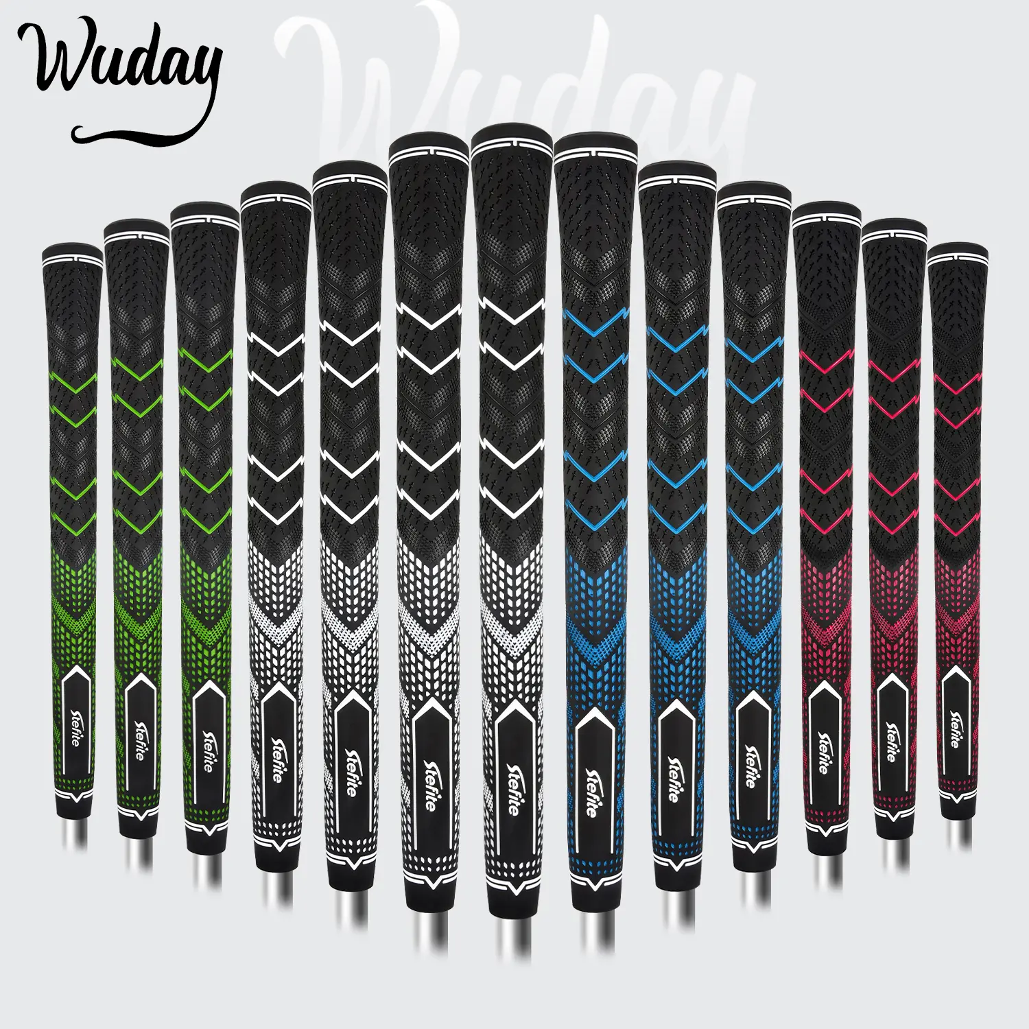 WUDAY 10-Pack Golf Club Grips, Tacky Anti-Slip Rubber for Ultimate Control, Sweat-Dry Grip for Humid Weather, Unisex Adult Golf Accessories for Left/Right Hand Versatile Use