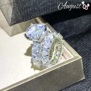 Women's 2PC stackable ring set cubic zirconia proposal wedding anniversary Valentine's Day jewelry party wear perfect gift for wife SpringStatementsGift