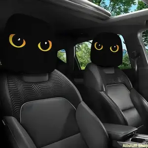 2-Pack Cat Eye Car Headrest Covers, Auto Parts Accessories, Flexible Design, All-Day Use, Fashionable Interior Decoration, Ideal Gift for Friends and Family, Cars Accessories