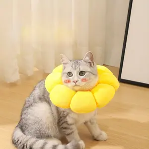 Sunflower Yellow Elizabeth Ring Soft Cat Dog Neck Ring Sterilization Shame Ring Anti Lick and Scratch Pet Collar Anti Lick and Flea Removal English Short Cat Neck Ring Headset Dog Pet Supplies