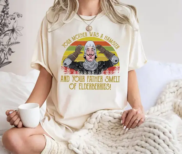Your Mother Was A Hamster Vintage Retro Unisex T-Shirt, M0nty Pyth0n Movie Tee, Unisex Shirt