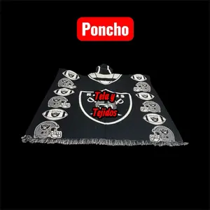 Tela y Tejidos Sweater Grey & Royal Black Aztec Design