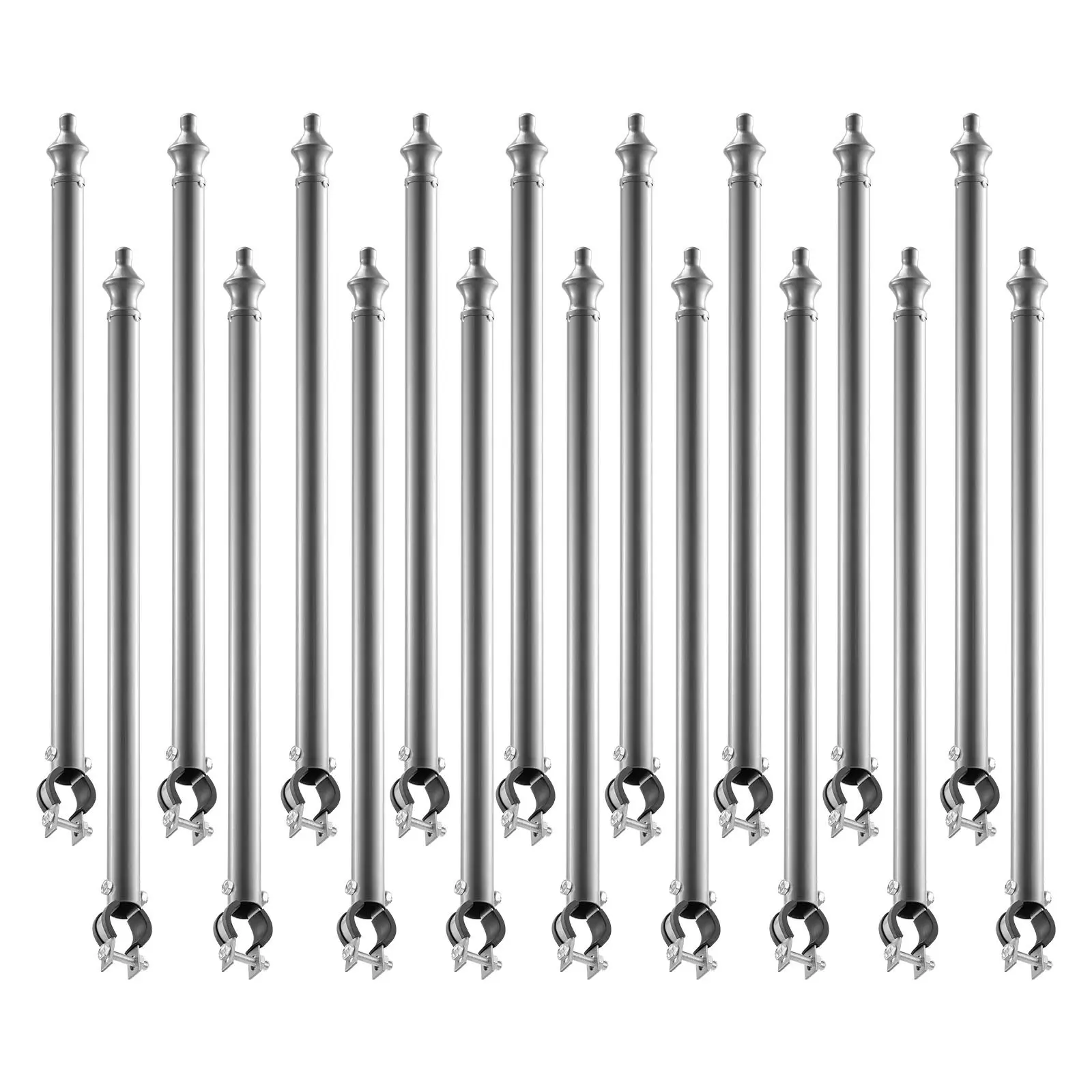 VEVOR Chain Link Fence Extensions, 18 Packs 27.4 Extension Height, Galvanized Post Extender for 1.3 to 1.5 Top of Fence, U Bracket, Barbed Wire Extend Arm for Privacy, Prevent Dogs Jumping Out
