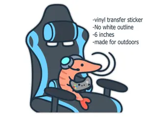 Gamer Shrimp LARGE Car Decal